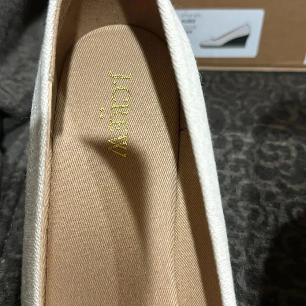 J. Crew Women’s Canvas Espadrille Wedges, Color Flax (Beige), Sz 8New With Box